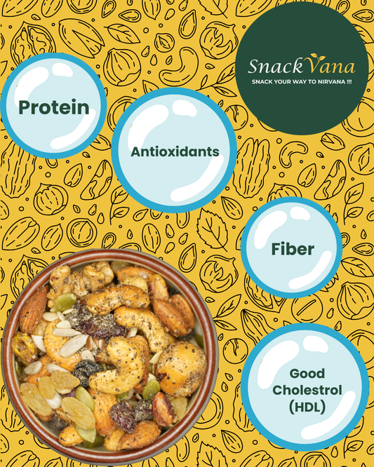 Savory salt and pepper seasoned nuts and berries mix - protein-rich snack