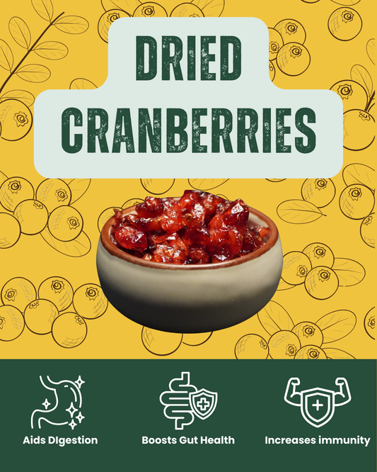 Premium dried cranberries - sweet and tangy snack by SnackVana