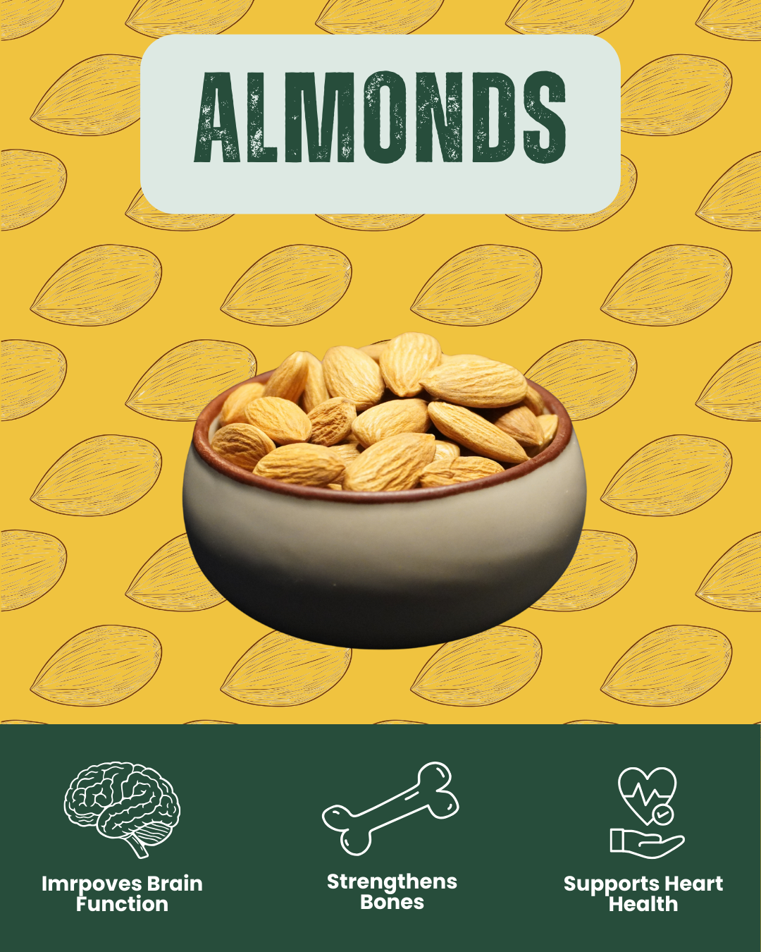 Premium almonds - heart-healthy protein snack by SnackVana