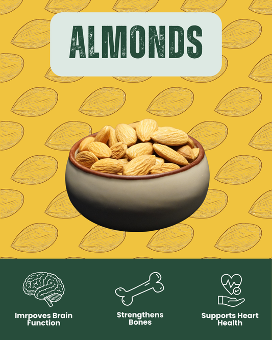 Premium almonds - heart-healthy protein snack by SnackVana