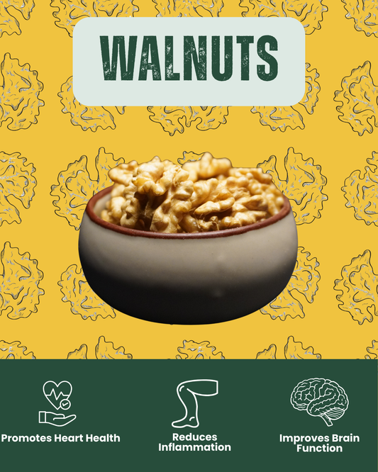 Close-up of premium whole walnut kernels showing natural texture