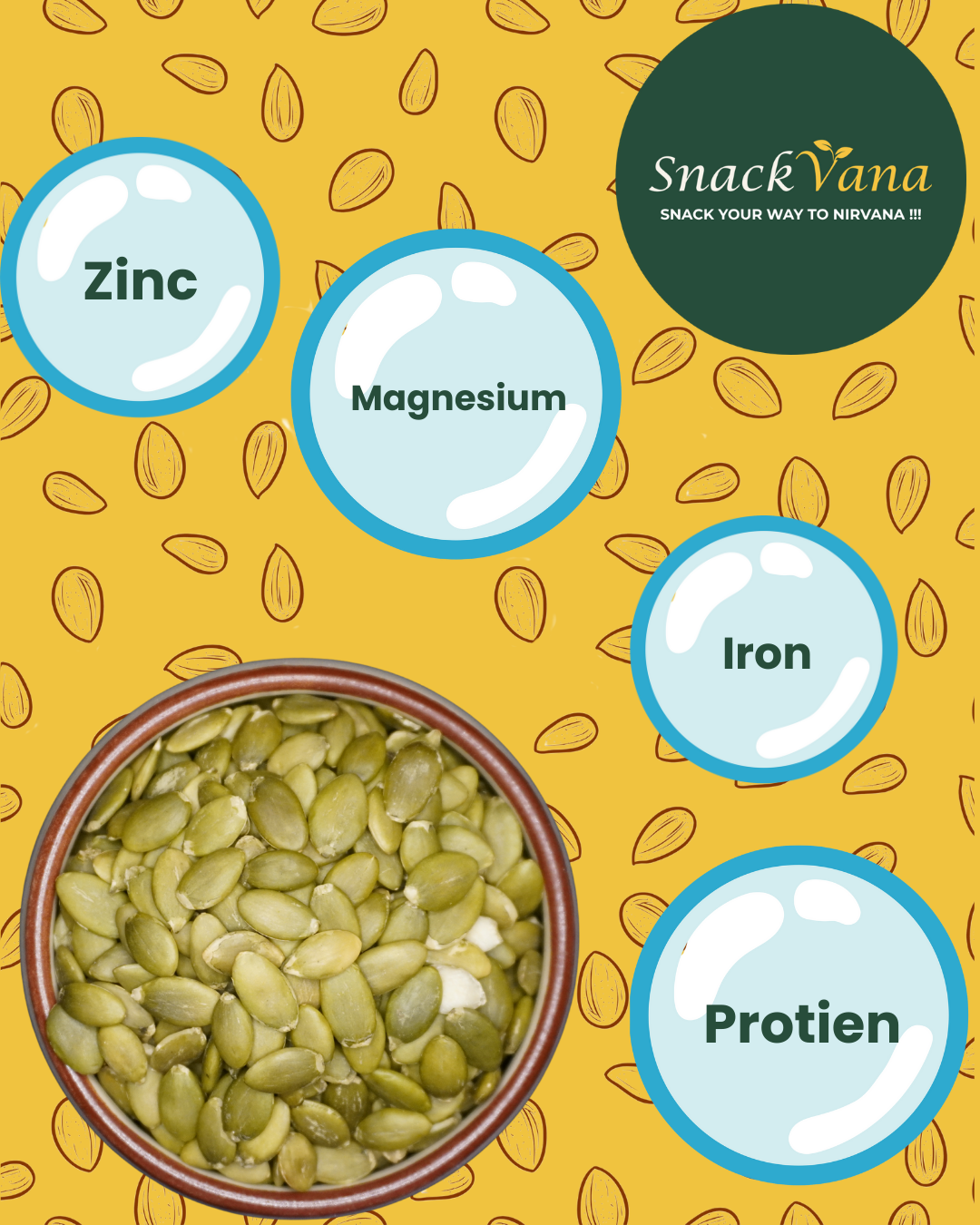 Raw pumpkin seeds - high in magnesium, zinc, and plant-based protein