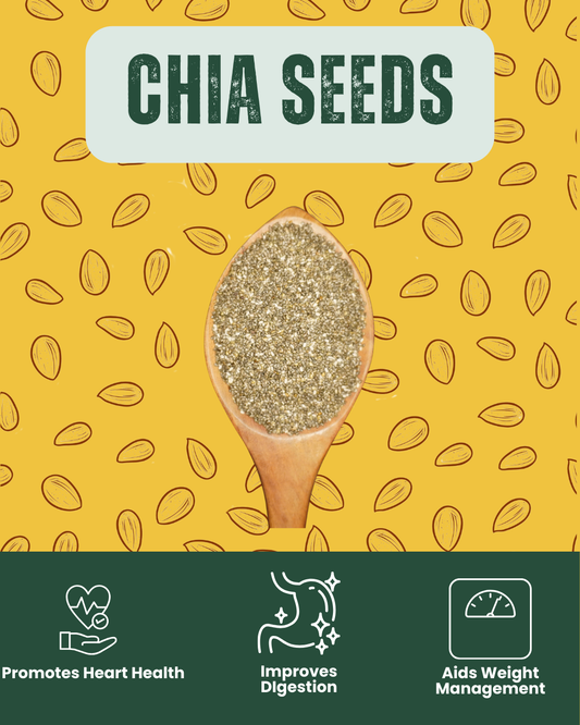 Raw chia seeds - high in omega-3, fiber, and plant-based protein