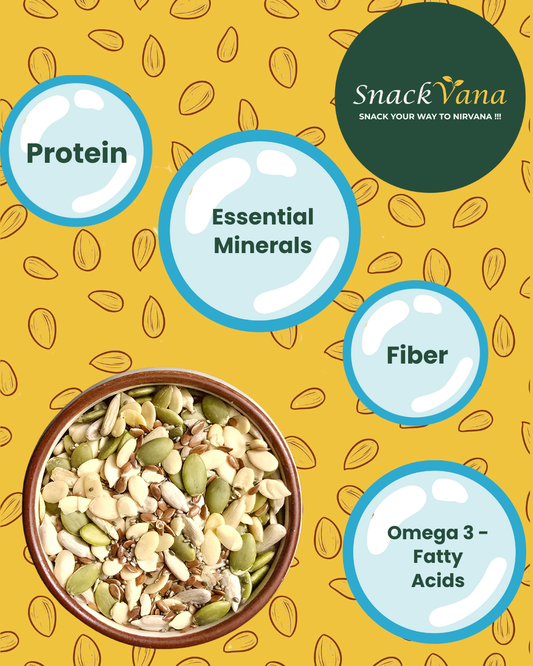 Omega 3 rich seed mix high protein fiber superfood snack