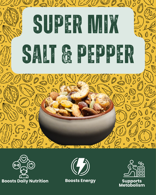 Premium Super Mix Salt & Pepper by SnackVana - air-fried nuts, seeds and berries