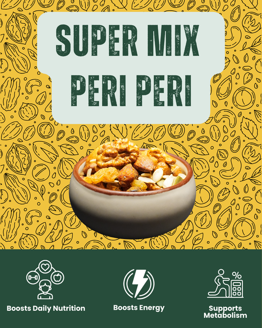 Premium Super Mix Peri Peri 1kg by SnackVana - spicy air-fried nuts seeds and berries
