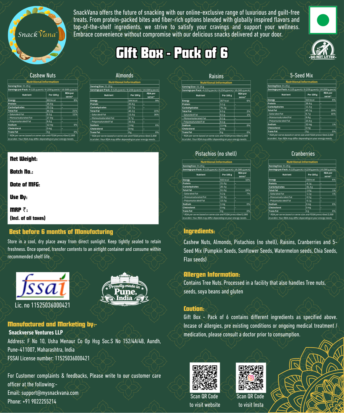 Gift Box - pack of 6