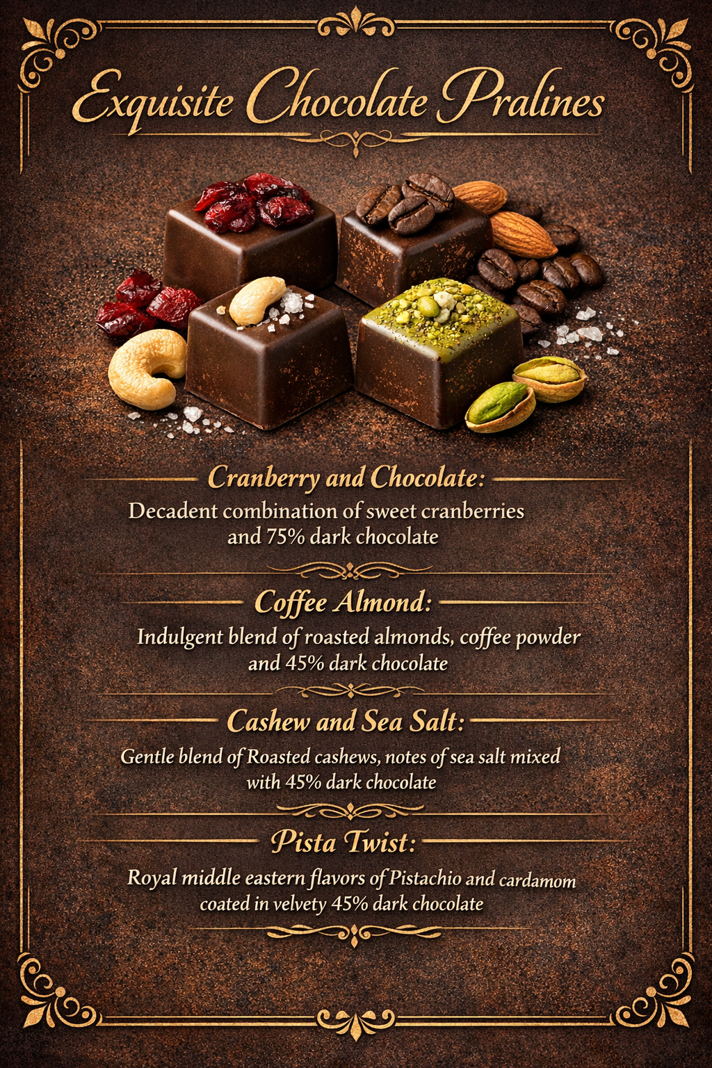 Bag of Love gifting solution by SnackVana - 12 handcrafted chocolate pralines in 4 flavor options