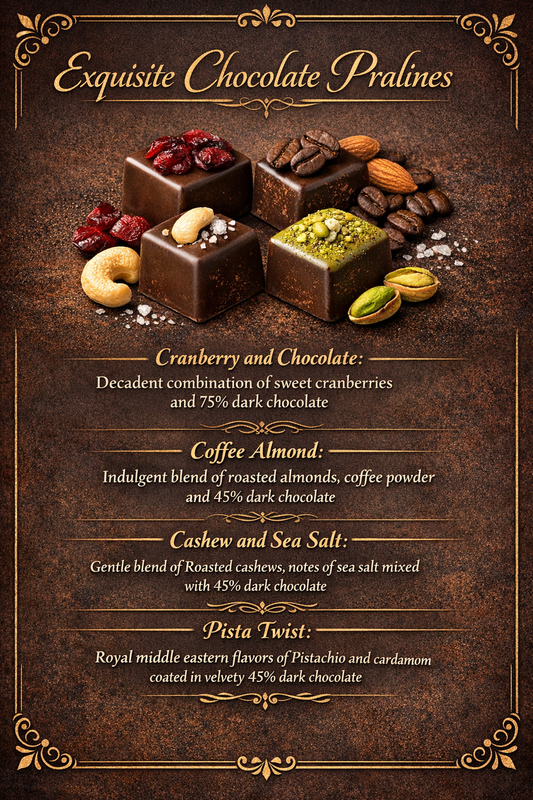 Bag of Love gifting solution by SnackVana - 12 handcrafted chocolate pralines in 4 flavor options