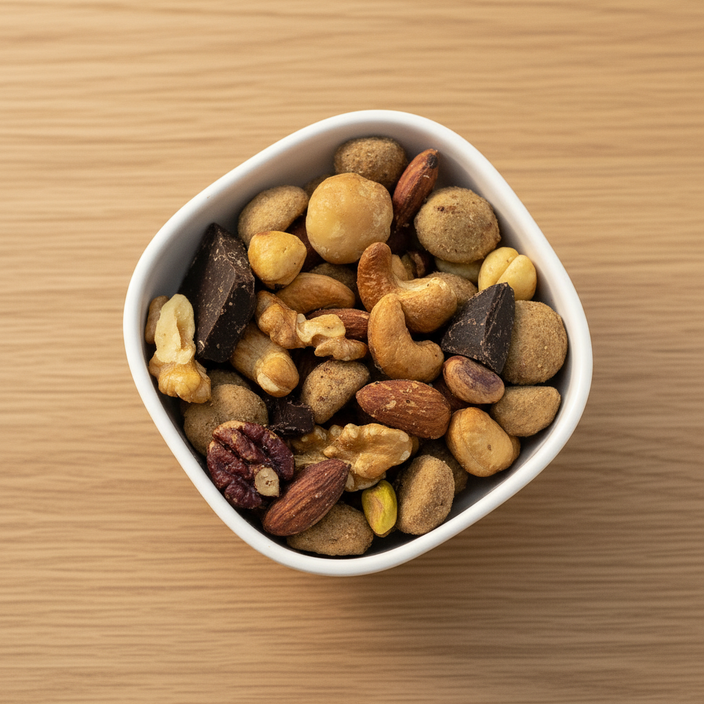 Nut Mix - CCC in a ceramic bowl on wooden table